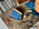 The Billfold In Ocean Blue & Natural Handstitched
