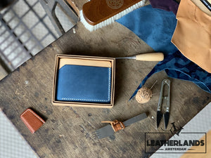 The Billfold In Ocean Blue & Natural Handstitched