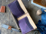 The Billfold In Purple & Natural Handstitched