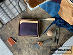 The Billfold In Purple & Natural Handstitched