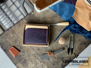 The Billfold In Purple & Natural Handstitched