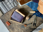 The Billfold In Purple & Natural Handstitched