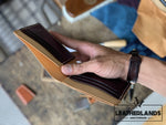 The Billfold In Purple & Natural Handstitched