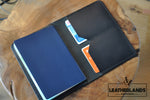 The Domo Passport Holder In Black Handstitched