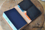 The Domo Passport Holder In Black & Natural Handstitched