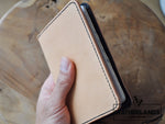 The Domo Passport Holder In Black & Natural Handstitched