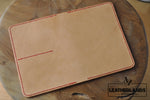The Domo Passport Holder In Red & Natural Handstitched
